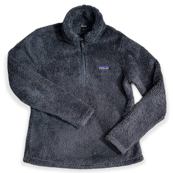 Patagonia Navy Los Gatos Fleece Long Sleeve 1/4 Zip Pullover Teddy Sweater Small - Picture 2 of 8